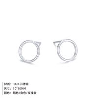 Simple Fashion Hollow Round 316l Stainless Steel Gold-plated Earrings main image 3