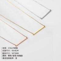 Korea's New Word Pendant Short Gold-plated Clavicle Chain Simple 316l Stainless Steel Pendant main image 3