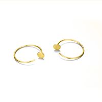 Fashion Hot-selling Simple Gold-plated Hoop 316l Stainless Steel Earrings main image 4