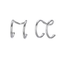 Stainless Steel Double-layer Unisex Simple Fashion Gold-plated Non-pierced Earrings main image 5