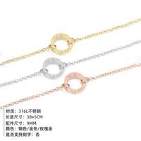 Fashion 316l Stainless Steel Ladies Korean Hollow Round Clavicle Chain Jewelry Necklace main image 3