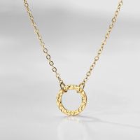 Fashion 316l Stainless Steel Ladies Korean Hollow Round Clavicle Chain Jewelry Necklace main image 4
