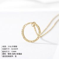 Fashion Simple Round Pendant 316lstainless Steel Necklace For Women main image 3