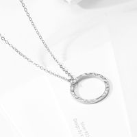 Fashion Simple Round Pendant 316lstainless Steel Necklace For Women main image 4