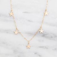 Korean Fashion Star 316l Titanium Steel 14k Gold Plated Short Necklace main image 5