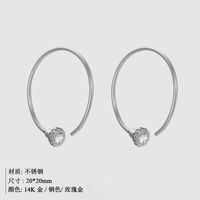 Fashion C Shape Stainless Steel Earrings main image 3