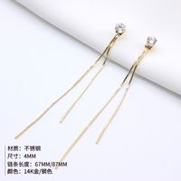 Korean Long Chain Tassel Jewelry New 316l Titanium Steel Earrings main image 3