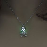 Hot-selling Luminous Openable Skull Pendant Halloween Luminous Necklace Wholesale Nihaojewelry sku image 2