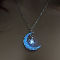 Hot Selling Hollow Spiral Moon Luminous Pendant Cyclone Luminous Bead Necklace Wholesale Nihaojewelry sku image 2