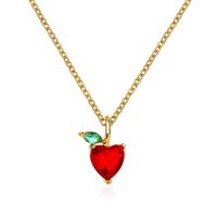 New Simple Student Fruit Apple Clavicle Chain Necklace For Women sku image 1