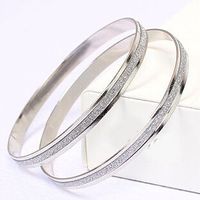 Fashion Hot-saling Exaggerated Frosted Silver Ladies Wild Alloy Bracelet sku image 2