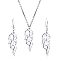 New Hip-hop Flame-shaped Alloy Pendant Necklace Earrings For Women Jewelry Set sku image 1