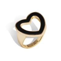 New Fashion Ladies Heart-shaped Oiled Copper Ring Wholesale Nihaojewelry sku image 5