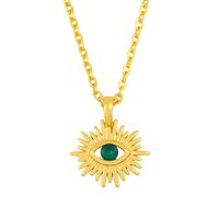 Devil's Eye Fashion Korea Simple Wild Diamond Copper Pendant Necklace sku image 1