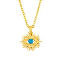 Devil's Eye Fashion Korea Simple Wild Diamond Copper Pendant Necklace sku image 2