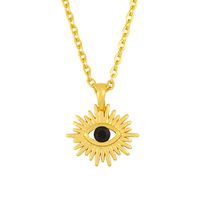 Devil's Eye Fashion Korea Simple Wild Diamond Copper Pendant Necklace sku image 3