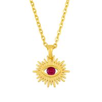 Devil's Eye Fashion Korea Simple Wild Diamond Copper Pendant Necklace sku image 4