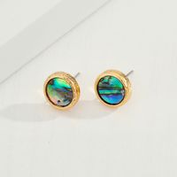 Korea Fashion Round Abalone Ring Shell Resin Earrings For Women Wholesale sku image 2