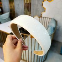 Fashion Pu Leather Wide-sided Simple Women's Headband  Wholesale Nihaojewelry sku image 4