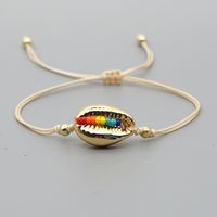 Fashion Niche Fashion Beach Style Rainbow Rice Bead Woven Natural Shell Bracelet For Women sku image 1