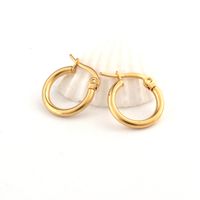 12/14mm Stainless Steel Titanium Steel Earrings Fashion Simple Gold Earrings Wholesale Nihaojewelry sku image 2