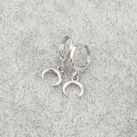 Cross-border Sold Jewelry European Punk Simple Circle Small Earrings Moon Earclip Earrings Female   Hot Sale sku image 2