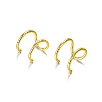 Stainless Steel Double-layer Unisex Simple Fashion Gold-plated Non-pierced Earrings sku image 2