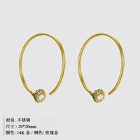 Fashion C Shape Stainless Steel Earrings sku image 2