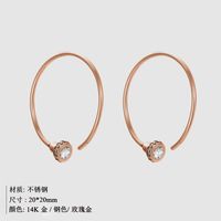 Fashion C Shape Stainless Steel Earrings sku image 3