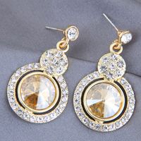925 Silver Needle Fashion Metal Shiny Gemstone Alloy Earrings sku image 1