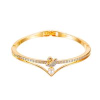 Korean Trendy Jewelry Temperament Little Swan Bracelet Rose Gold Opening Pearl Bracelet Bracelet Classic Popular Jewelry sku image 1