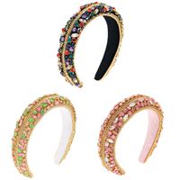 Glass Rhinestone Jelly Color Matching Sponge Headband Fashion Catwalk Hair Accessories Wholesale Nihaojewelry main image 2