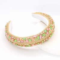 Glass Rhinestone Jelly Color Matching Sponge Headband Fashion Catwalk Hair Accessories Wholesale Nihaojewelry main image 5