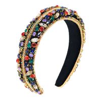 Glass Rhinestone Jelly Color Matching Sponge Headband Fashion Catwalk Hair Accessories Wholesale Nihaojewelry main image 6