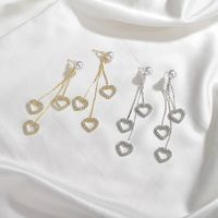 Korean S925 Silver Sweet Love Earrings Long Tassel Earrings Wholesale Nihaojewelry main image 1