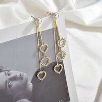 Korean S925 Silver Sweet Love Earrings Long Tassel Earrings Wholesale Nihaojewelry main image 4