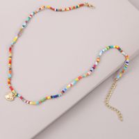 Bohemian Hand-woven Rice Beads Love Necklace Color Beaded Pendant Jewelry main image 4