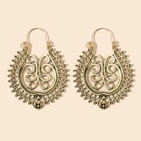 Retro Exaggerated Bohemian Metal Alloy Hollow Carved Round Earrings Wholesale Nihaojewelry main image 3