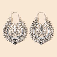 Retro Exaggerated Bohemian Metal Alloy Hollow Carved Round Earrings Wholesale Nihaojewelry main image 4