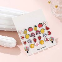 New Summer Cute Fruit Funny Fun Korean Sweet Combination Earrings Set main image 4