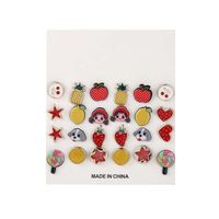 New Summer Cute Fruit Funny Fun Korean Sweet Combination Earrings Set main image 3