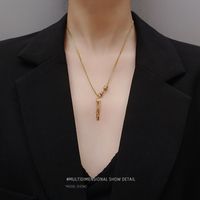 Fashion U-shaped New Accessories Diamond Long Brand Titanium Steel Clavicle Necklace main image 1