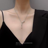 Fashion U-shaped New Accessories Diamond Long Brand Titanium Steel Clavicle Necklace main image 6