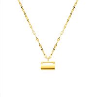 Fashion Gold Lock Pendant Geometric Titanium Steel Necklace For Women Wholesale main image 3