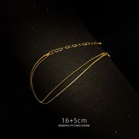 Double Flat Snake Rice Bead Chain Golden Wild  Simple Titanium Steel Bracelet Wholesale main image 4