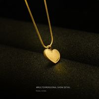 Fashion Wave Side Small Peach Heart Love-shaped Titanium Steel Pendant Clavicle Necklace main image 1