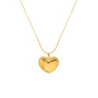 Fashion Wave Side Small Peach Heart Love-shaped Titanium Steel Pendant Clavicle Necklace main image 3