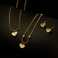 Fashion Women's Heart Shell Necklace Earrings  For Women main image 1