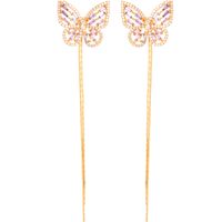 Butterfly All-match Ear Line Pure Silver Ear Needles Pierced Long Tassel Earrings Wholesale Nihaojewelry main image 6