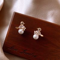 Little Bird Pearl Silver Needle New Trendy  Women's Earrings main image 1